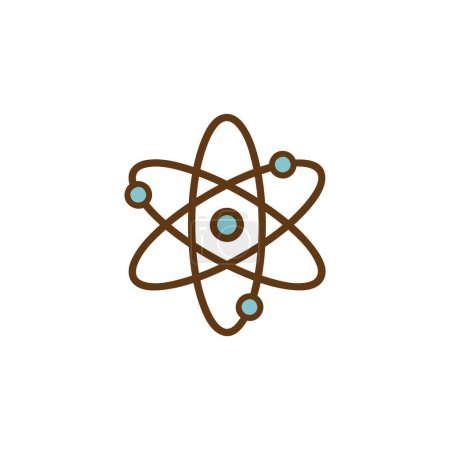 Téléchargez les illustrations : Atom icône dessin animé école instrument élément élève concept isolé vecteur illustration - en licence libre de droit