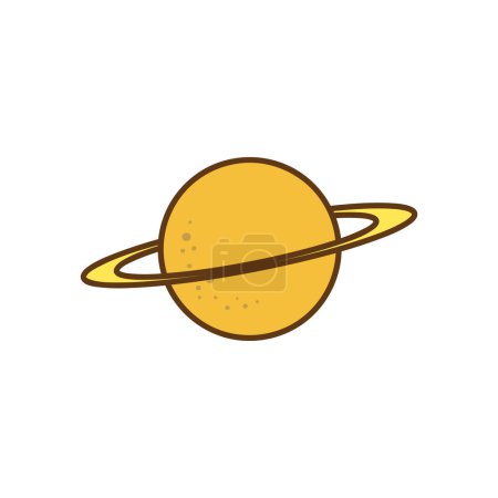 Illustration for Saturn planet cartoon icon school instrument element student concept isolated vector illustration - Royalty Free Image