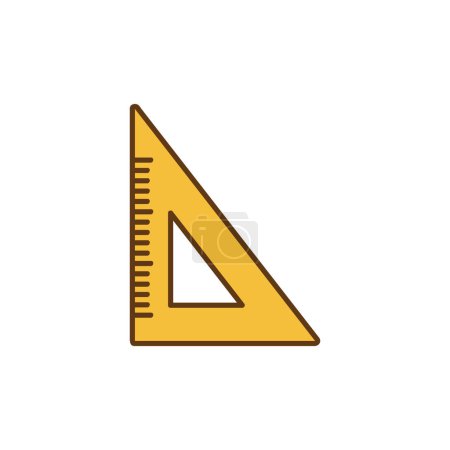 Ilustración de Herramienta triangular icono de dibujos animados escuela instrumento elemento estudiante concepto vector aislado ilustración - Imagen libre de derechos
