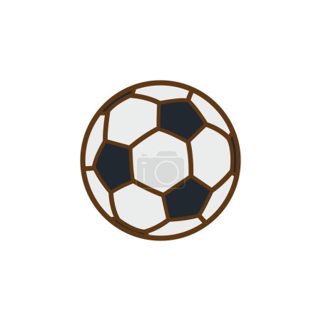 Ilustración de Icono de la historieta de fútbol escuela instrumento elemento estudiante concepto aislado vector ilustración - Imagen libre de derechos
