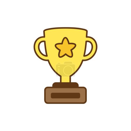 Illustration for School gold star cup cartoon icon school instrument element student concept isolated vector illustration - Royalty Free Image