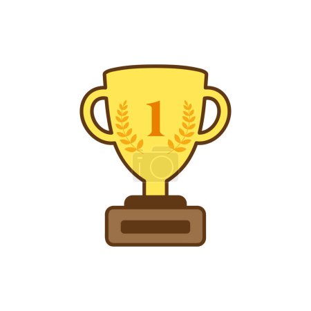 Illustration for Award  champion trophy gold medal number first,1st success champion achievement award icon isolated vector illustration - Royalty Free Image