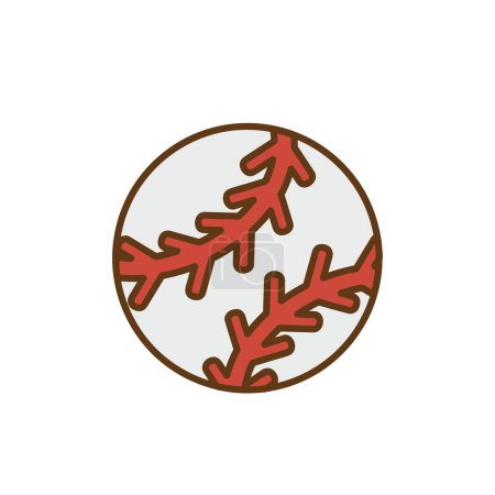 Illustration for Baseball ball icon cartoon isolated on white background, sport equipment vector illustration - Royalty Free Image
