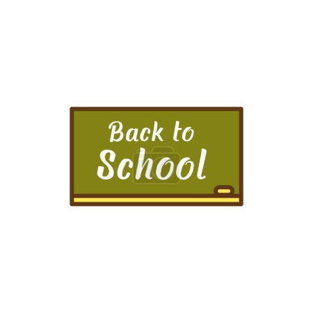 Illustration for Back to school on chalkboard for classroom cartoon icon isolated on white background vector illustration - Royalty Free Image
