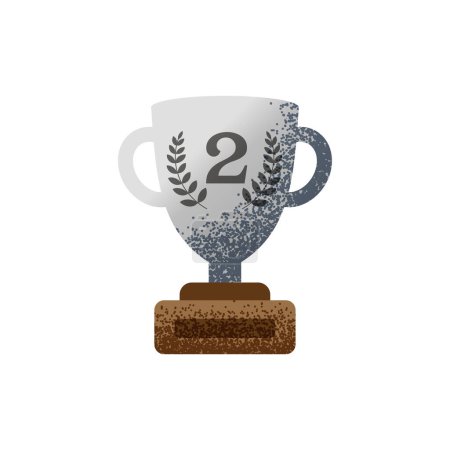 Illustration for Award  champion trophy silver medal number second , 2nd success champion achievement award icon isolated vector illustration - Royalty Free Image