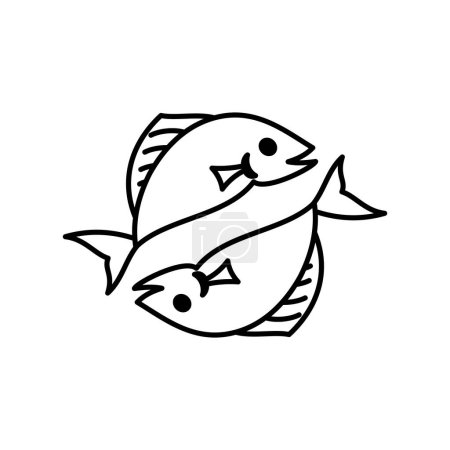 Illustration for Pisces zodiac sign logo icon isolated horoscope symbol vector illustration - Royalty Free Image