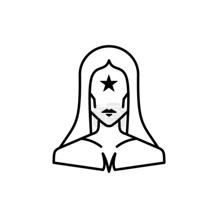 Téléchargez les illustrations : Vierge signe du zodiaque icône logo isolé horoscope symbole vectoriel illustration - en licence libre de droit