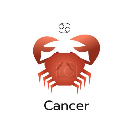 Téléchargez les illustrations : Cancer signe du zodiaque icône logo isolé horoscope symbole vectoriel illustration - en licence libre de droit
