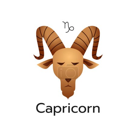 Ilustración de Icono del logotipo del signo del zodiaco Capricornio horóscopo aislado símbolo vector ilustración - Imagen libre de derechos