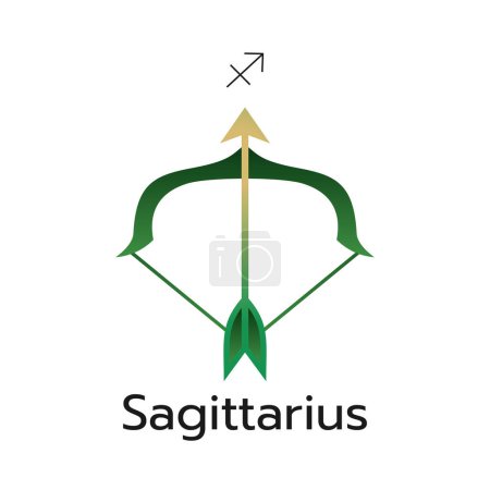 Téléchargez les illustrations : Sagittaire signe du zodiaque icône logo isolé horoscope symbole illustration vectorielle - en licence libre de droit