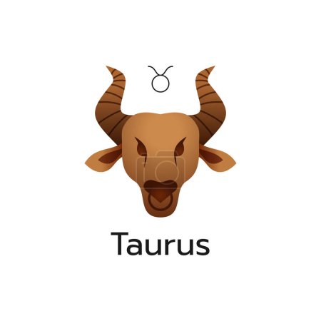 Illustration for Taurus zodiac sign logo icon isolated horoscope symbol vector illustration - Royalty Free Image