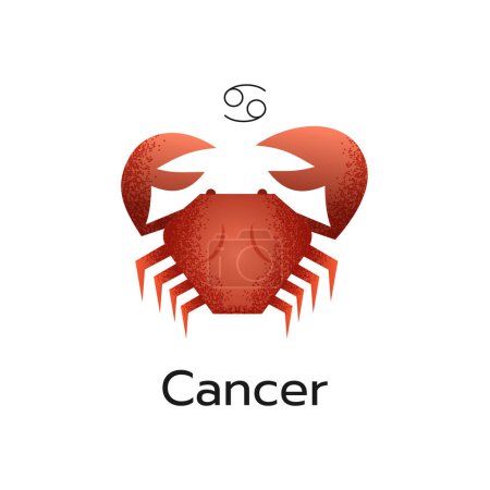 Téléchargez les illustrations : Cancer signe du zodiaque icône logo isolé symbole horoscope sur fond blanc illustration vectorielle - en licence libre de droit