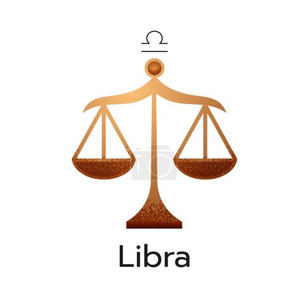 Téléchargez les illustrations : Balance signe du zodiaque icône logo horoscope isolé symbole sur fond blanc illustration - en licence libre de droit