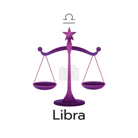 Illustration for Libra zodiac sign logo icon isolated horoscope symbol on white background vector illustration - Royalty Free Image