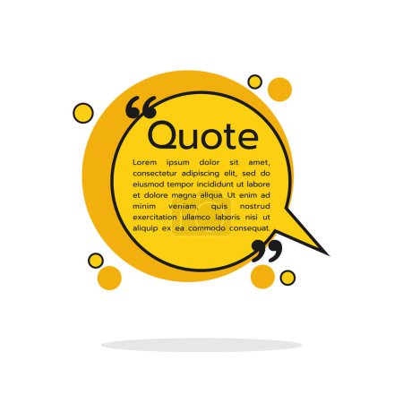 Illustration for Quote box frame icon in flat style. Dialogue speech on isolated background vector illustration - Royalty Free Image