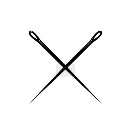 Illustration for Needle sewing logo icon isolated on white background vector illustration - Royalty Free Image