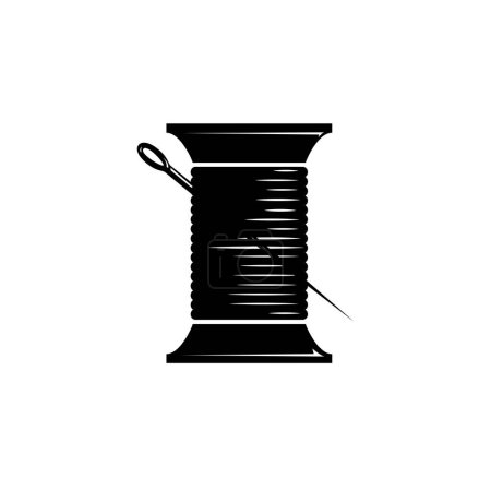 Ilustración de Icono del logotipo de costura de hilo aislado en la ilustración del vector de fondo blanco - Imagen libre de derechos