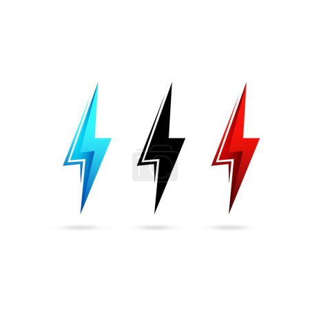 Ilustración de Rayo perno .Thunderbolt logotipo icono silueta logotipo aislado en el fondo blanco vector ilustración - Imagen libre de derechos