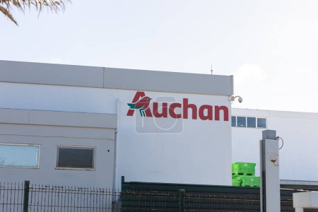 Photo for 14 march 2023 Peniche, Portugal: Auchan logo. Mid shot - Royalty Free Image