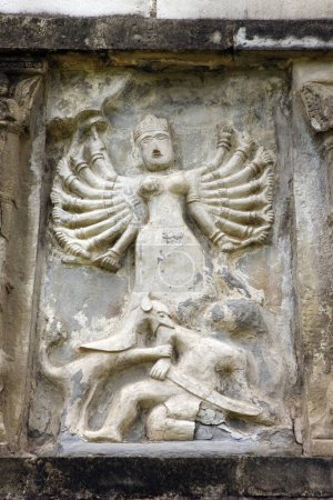 Photo for Goddess durga stone carving in shiva dole temple , Sivsagar , Assam , India - Royalty Free Image