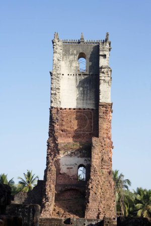 Téléchargez les photos : Tour de l'église de Saint Augustin, patrimoine mondial de l'UNESCO, Vieux Goa, Velha Goa, Inde - en image libre de droit