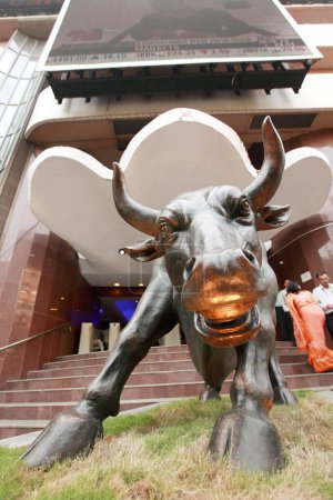 Photo for Bronze bull statue at bombay stock exchange BSE , Bombay , Mumbai , Maharashtra , India - Royalty Free Image