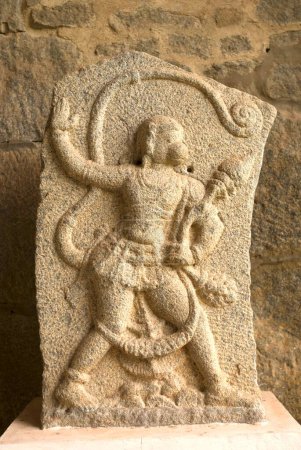 Hanuman in Quards Quarters near Elephant Stables in Hampi , Karnataka , India