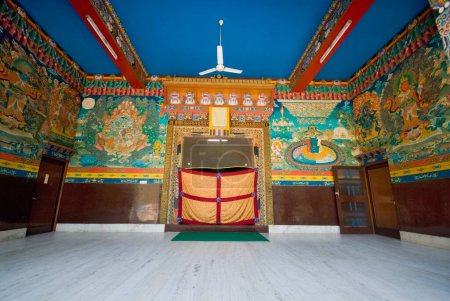 Photo for Wall paintings at entrance of Sakya monastery , Defraud , Uttaranchal Uttarakhand , India - Royalty Free Image