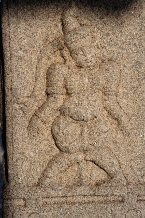 Photo for Carved statue on pillar in Kadalekalu Ganesha temple , Hemkuta hill , Hampi , Vijayanagar, UNESCO World Heritage , Deccan plateau , Taluka Hospet , District Bellary , Karnataka , India - Royalty Free Image