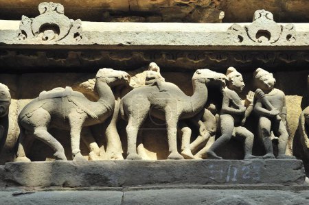 Batalla en el templo de lakshmana Khajuraho madhya pradesh India