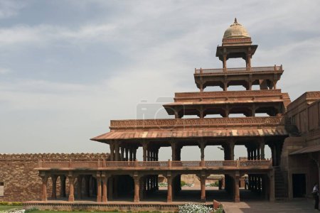 Fotopostkarte, Panch Mahal, Fatehpur Sikri, Uttar Pradesh, Indien