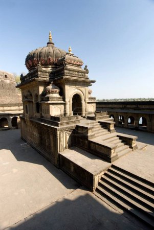 Photo for Beautifully constructed chhatri in Maheshwar temple compound on bank of Narmada river , Madhya Pradesh , India - Royalty Free Image