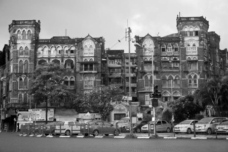 Photo for Indian mercantile mansion at s p mukherjee chowk, Bombay, Mumbai, Maharashtra, India - Royalty Free Image