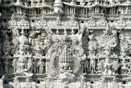 Photo for Gopuram of Thanumalayan temple dedicated to Sri Sthanumalayan at Suchindram 11 kilometres from Kanyakumari , Tamil Nadu , India - Royalty Free Image