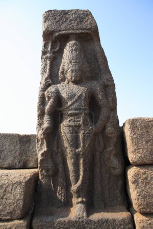 Photo for Lord Shiva statue at Shore temple built c. 700 _ 728 , Mahabalipuram, District Chengalpattu , Tamil Nadu , India UNESCO World Heritage Site - Royalty Free Image