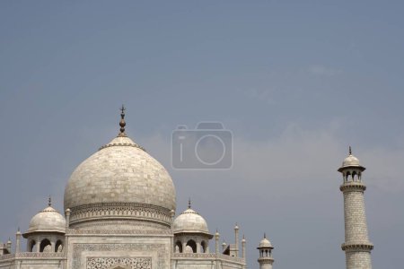 Photo for Dome view of Taj Mahal Seventh Wonders of World , Agra , Uttar Pradesh , India UNESCO World Heritage Site - Royalty Free Image