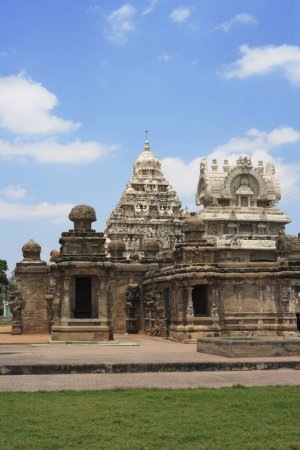 Photo for Kailasanatha temple , Dravidian temple architecture , Pallava period 7th _ 9th century , district Kanchipuram , state Tamil Nadu , India - Royalty Free Image