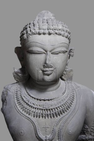 Nahaufnahme Vishnu inkarniert als Vaman 11. Jahrhundert n. Chr. Kalchuri Periode Vaishnav Kult, gefunden im Bezirk Jabalpur, Madhya Pradesh, Indien