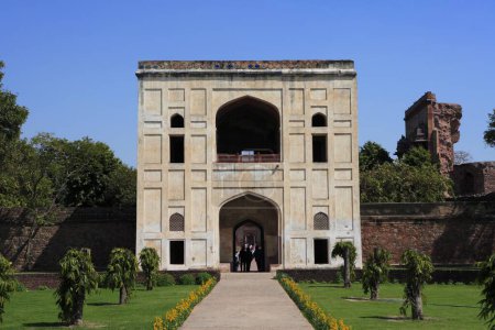 Photo for Bu Halima gate led to the tomb_garden of Bu Halima in Humayuns tomb complex , Delhi , India UNESCO World Heritage Site - Royalty Free Image