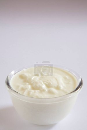 Photo for Curd yogurt dahi made from coagulated part of soured milk home or dairy product - Royalty Free Image