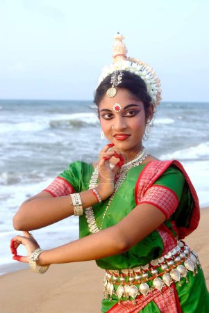 Photo for Dancer performing classical traditional odissi dance, Konarak, Orissa, India - Royalty Free Image