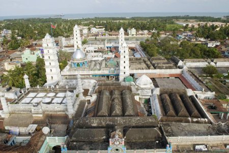 Téléchargez les photos : Sanctuaire Nagore dargah dédié à Meeran Sahib Abdul Qadir Shahul Hamid Badshah, Tamil Nadu, Inde - en image libre de droit