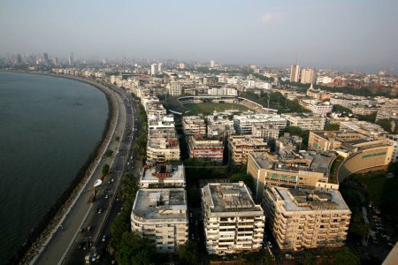 Foto de Vista aérea de Marine Drive Queens Collar, Bombay Mumbai, Maharashtra, India - Imagen libre de derechos