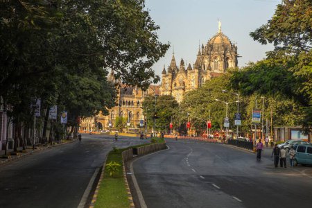 Photo for Empty road of Chhatrapati Shivaji Terminus due to death of balasaheb thackeray mumbai maharashtra India - Royalty Free Image
