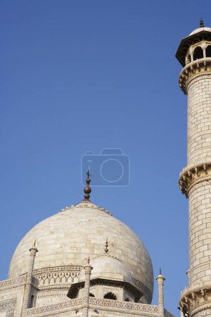 Photo for Minarets view with dome of Taj Mahal Seventh Wonders of World , Agra , Uttar Pradesh , India UNESCO World Heritage Site - Royalty Free Image