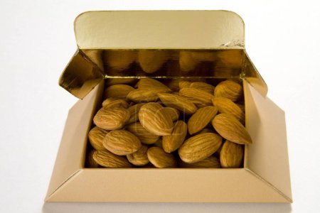 Dry fruit , whole Almonds nuts Badam Prunus dulcis in gift box
