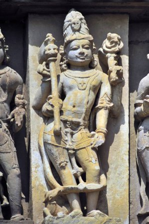 Yama-Skulptur an der Wand des vishvanath-Tempels Khajuraho madhya pradesh india
