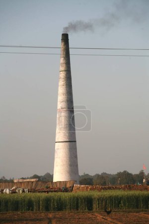 Photo for Brick factory chimney in Jharkhand , India - Royalty Free Image