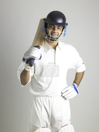 Indischer Schlagmann bereit für Cricket-Match