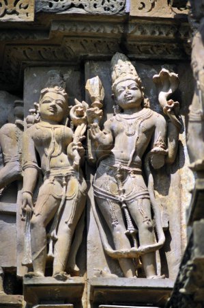 Shiva sculpture on wall of vishvanath temple Khajuraho madhya pradesh india